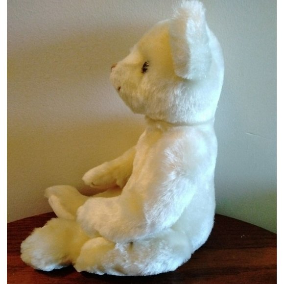 Ty White Teddy Bear Plush Stuffed Animal 18" Beanbag Feet & Paws Bubble Eyes Exc - Picture 5 of 9